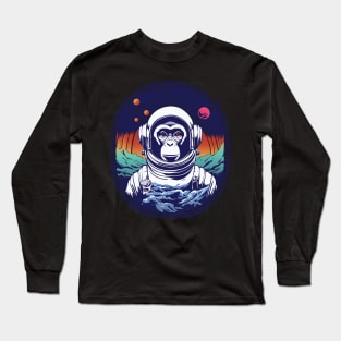 Space Monkey Astronaut Long Sleeve T-Shirt